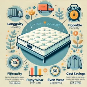 Infographic showing how flippable mattresses provide increased durability and longer lifespan
