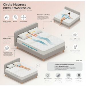 Infographic showcasing the unique design and comfort benefits of a circle mattress.