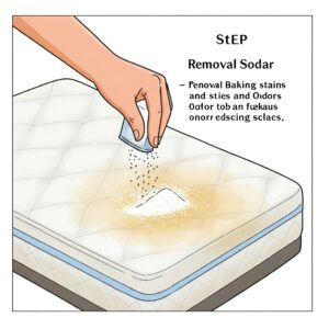 Illustration showing the first step on How to Get Sweat Smell Out of Mattress.