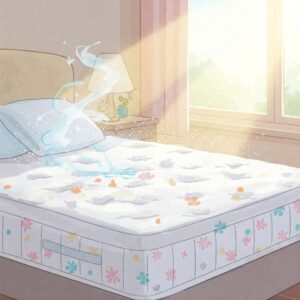Stylized illustration of a clean mattress after learning How to Get Sweat Smell Out of Mattress.
