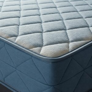 Close-up image of the quilted pattern and soft cotton material of a mattress pad.