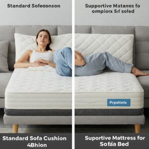 Comparing a standard sofa cushion with a supportive mattress for sofa beds.