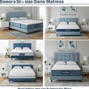 Available size options for the sweet dreams mattress.