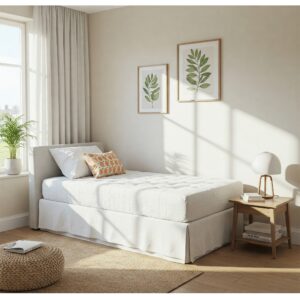 A welcoming guest room featuring a twin daybed with a comfortable twin daybed mattress.