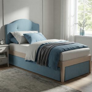 A stylish daybed featuring a comfortable twin daybed mattress and decorative bedding.