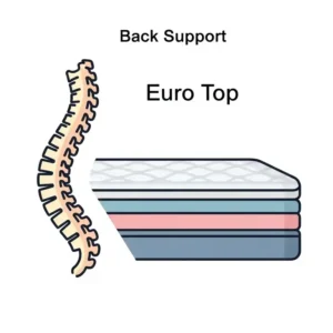 Icon symbolizing excellent back support provided by a supportive euro top mattress.