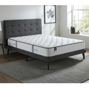 A 60 x 80 mattress placed on a stylish queen-sized bed frame.