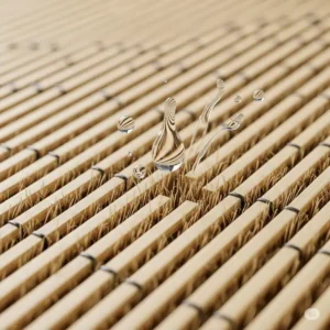 Water droplet being absorbed by a bamboo mattress, illustrating its effective moisture-wicking and sweat-absorbing capabilities.