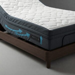 Adjustable king size mattress platform base allowing for customized sleeping positions.