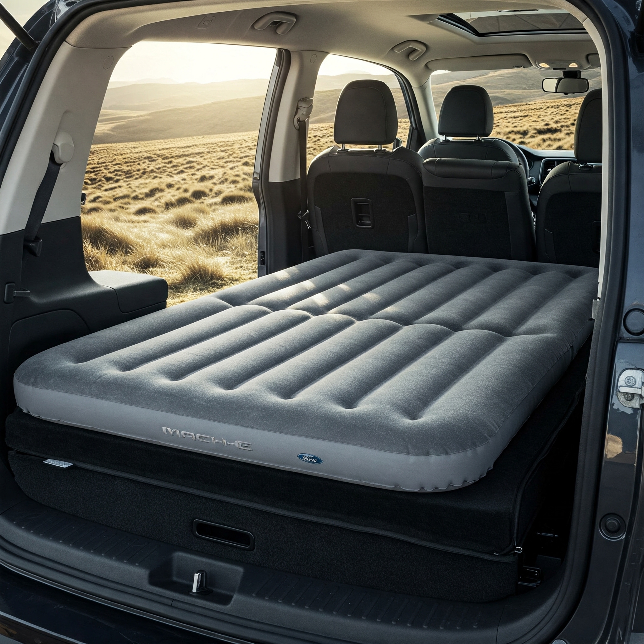 air mattress perfect for the mach e interior, ideal for car camping and travel.