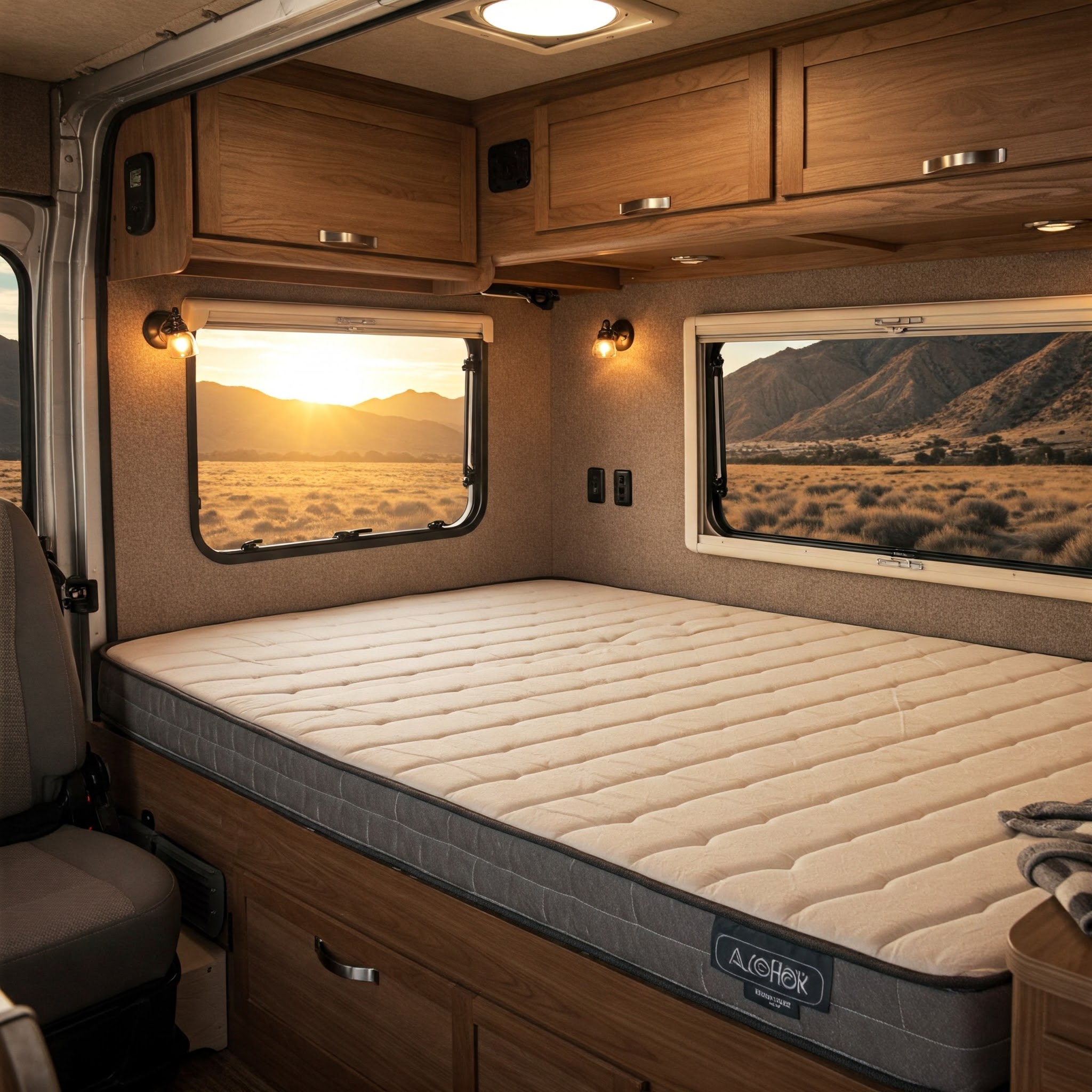 "Comfortable camper bunk mattress for a restful sleep on your adventures."