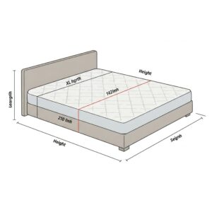 Dimensions of full xl mattresses, showcasing its extended length compared to a standard full size.