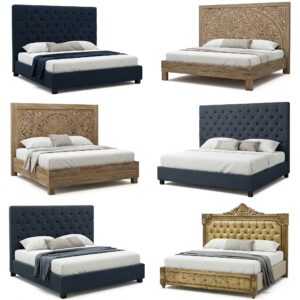 Modern low profile king size mattress platform supporting a comfortable mattress.