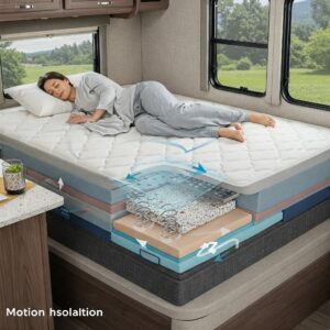 Best rated rv mattress with excellent motion isolation for undisturbed sleep.