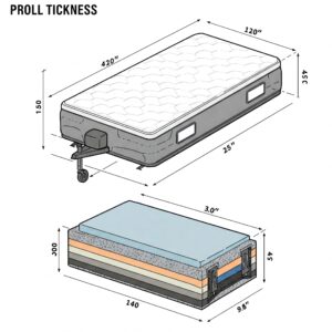Dimensions and thickness of a pop up trailer mattress.