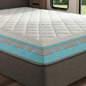 Breathable design of a rv king mattress 72x80 for a cool night's sleep in your RV.