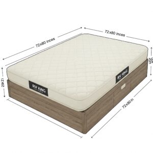 Dimensions of a rv king mattress 72x80 inch, perfect for camper vans.