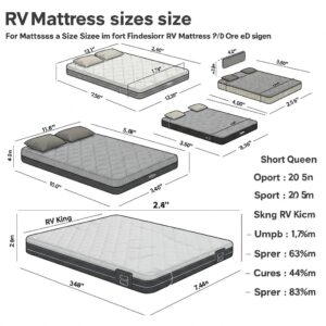 Comparison of best rated rv mattress sizes including short queen and king.
