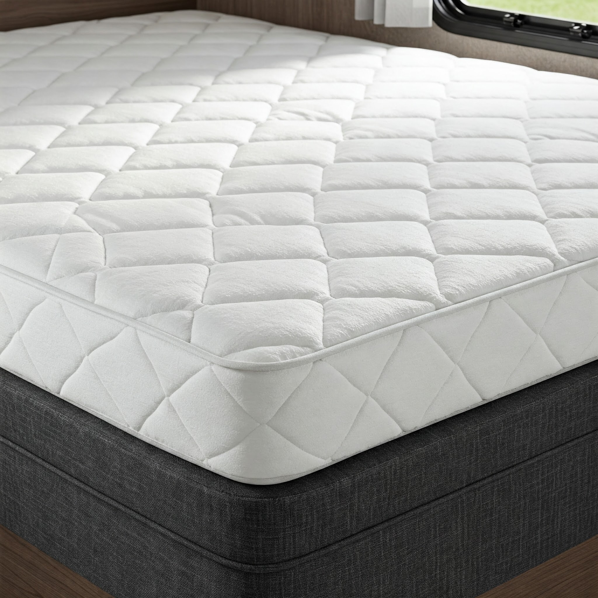RV Mattress Topper providing extra support and cushioning for a restful sleep.
