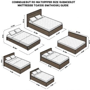 RV Mattress Topper size guide illustrating different RV bed dimensions.