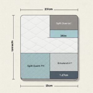 Dimensions and size specifications of a standard split queen mattress.