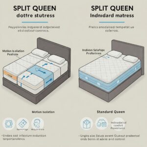 Understanding the benefits of a split queen mattress compared to a traditional queen size.