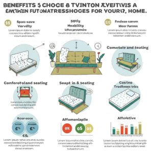 Infographic showcasing the benefits of choosing a twin futon mattress for your home.