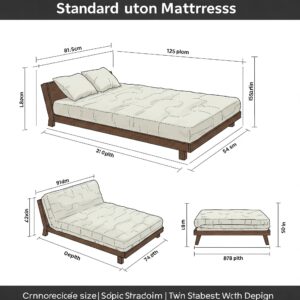 Dimensions of a standard twin futon mattress, perfect for compact spaces.
