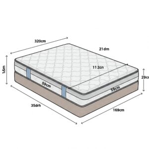 Twin pillow top mattress size dimensions illustrated.