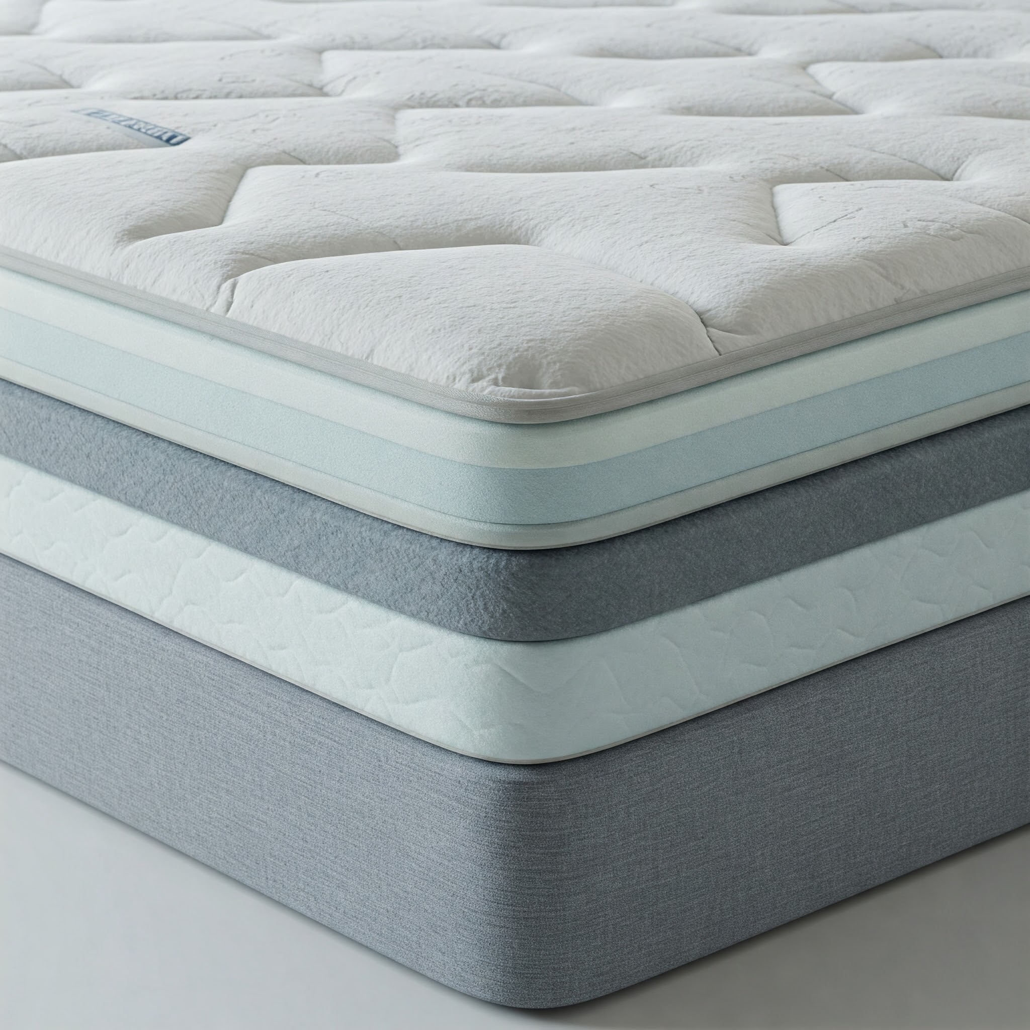 Comfortable twin pillow top mattress showing plush layers.