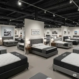 Explore our Hudson Furniture showroom featuring a wide selection of comfortable mattresses for every sleep preference.