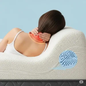 Image of a memory foam mattress for neck pain conforming to the body's natural curves.
