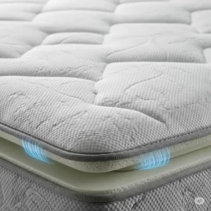 Detailed view of the breathable fabric cover on the Diamond Everest mattress, promoting airflow for a cool sleep.