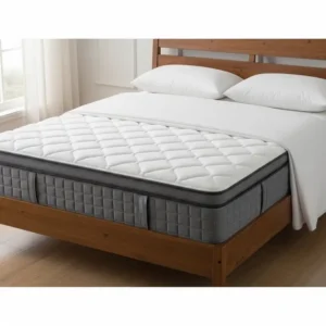 A side-by-side comparison of a properly fitting queen mattress on a queen frame versus a queen mattress on full frame.