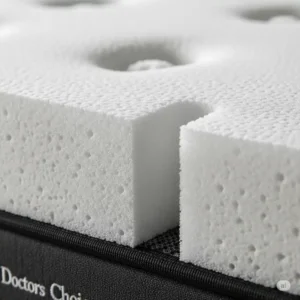Close-up of the breathable, hypoallergenic materials used in a Doctors Choice mattress, ideal for allergy sufferers.