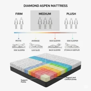 Compare firmness options and the corresponding Diamond Aspen mattress price to find your perfect sleep solution.