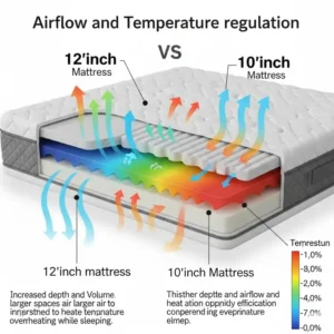 "Chart comparing the typical price range and perceived value for money between 10 inch and 12 inch mattresses, aiding in budget-conscious decision-making."