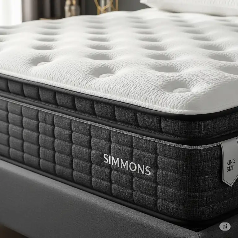 A luxurious photo showcasing the exact simmons king mattress dimensions, highlighting its spacious feel and elegant design.