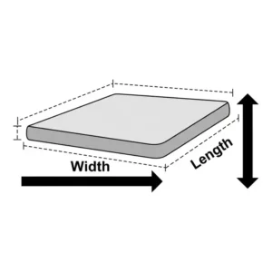 A diagram illustrating the exact dimensions of a 66x80 mattress.