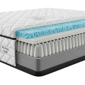 A cross-section view of a 72x80 rv king mattress, highlighting the different layers of foam and support for superior comfort.
