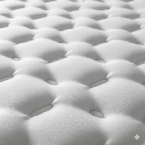  A close-up detail of the plush, soft quilting and smooth texture of the california king pillow top mattress surface.