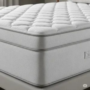 A detailed side view of a 42x80 inch mattress, showcasing its thickness and reinforced edges.