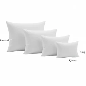 "Comparison of standard, queen, and king-sized cooling gel memory foam pillows, illustrating available options for various bed sizes." 