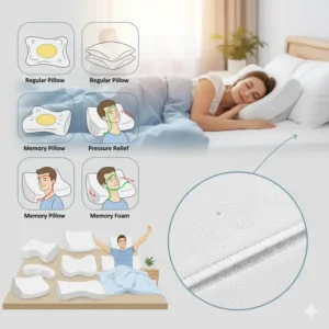 Variety of memory foam pillow shapes and contours, each designed to specifically target neck pain and provide therapeutic support, a best memory foam pillow for neck pain. 