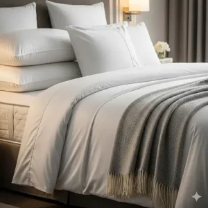  A tall person lying comfortably on an emperor mattress, demonstrating the ample space for individuals who need extra length. 