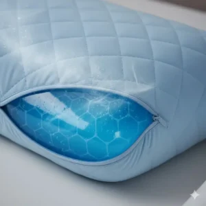 Close-up texture of the gel layer inside the pillow for migraine sufferers cooling material. 