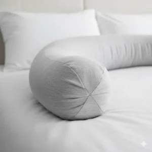 Close-up view of the fabric and design of the boyfriend pillow for back support.