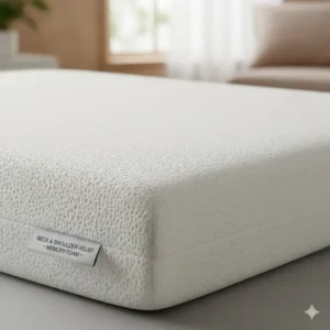 Detailed texture shot of the premium memory foam used in the orthopedic pillow for neck and shoulder pain for deep pressure relief.