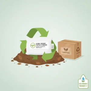 Sustainable packaging emphasizing the low environmental impact of the organic cotton pillow eco friendly.