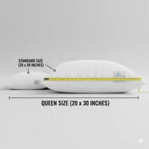 Image illustrating ergonomic shape providing neck and spine alignment for a back sleeper using a cooling bamboo pillow queen size. 